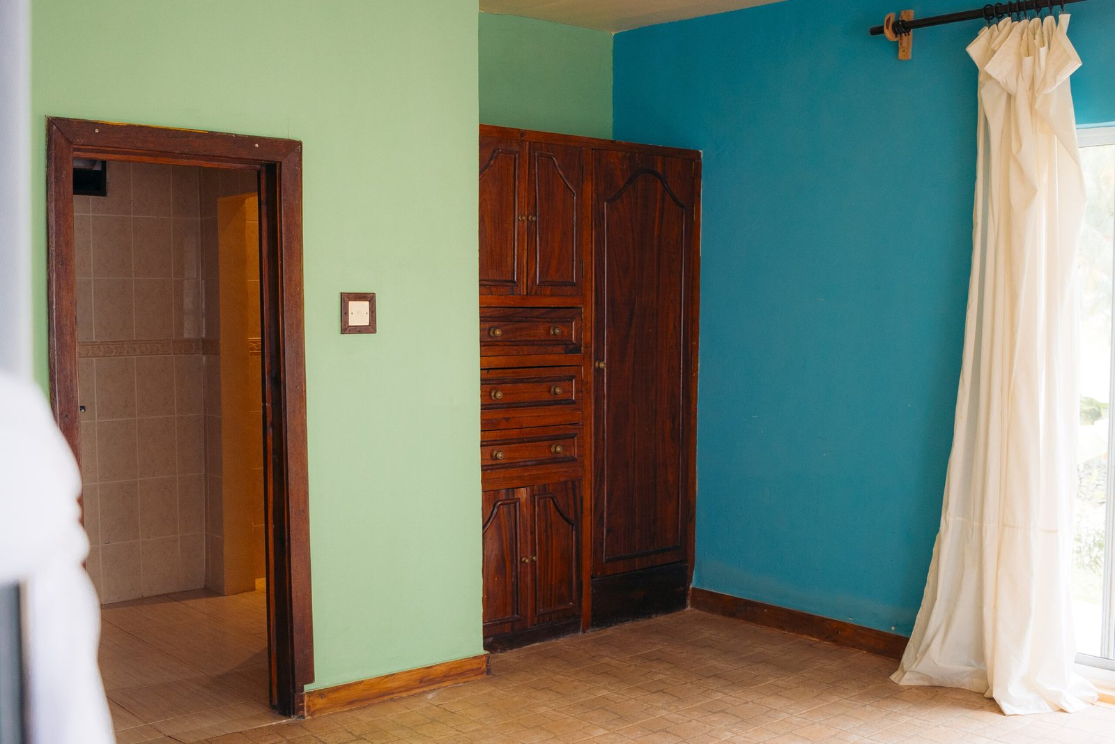 Wardrobe with in-room safe in Cristal Resort's guest rooms, Paje Beach, Zanzibar.