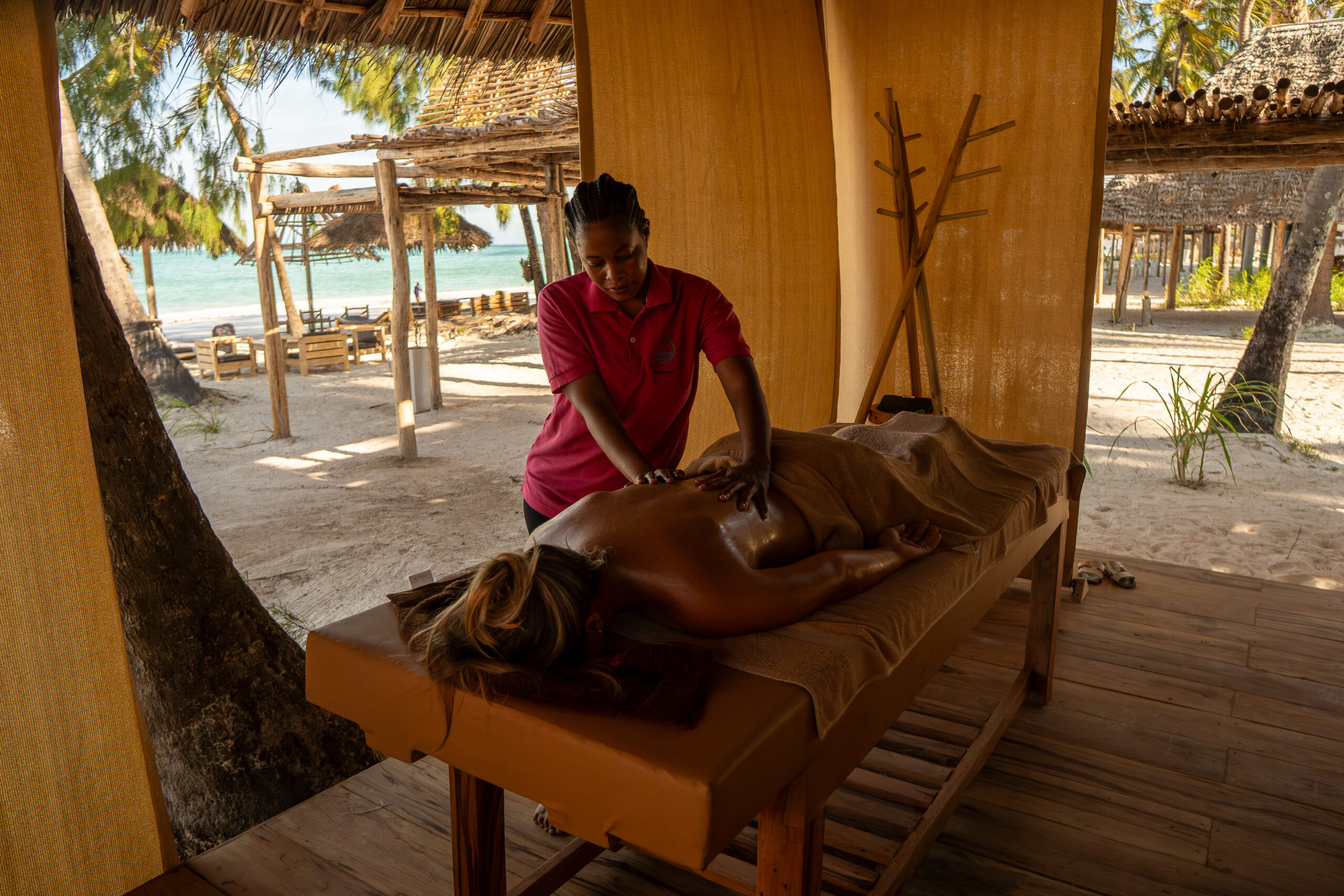 Oceanfront spa massage pavilion Zanzibar